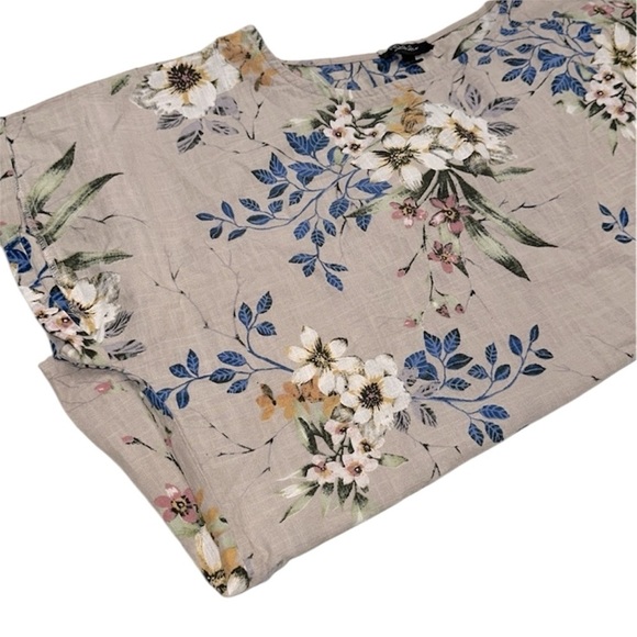 RD+ Koko Floral Print Women's Top size 2X linen fabric - Picture 1 of 6